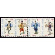 Guinea Ecuatorial 248/51 1998 Uniformes militares MNH