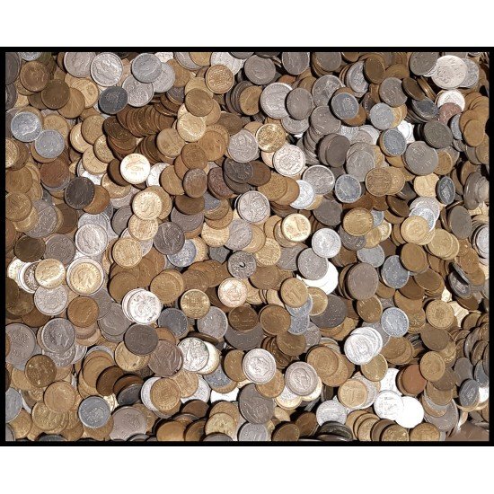 LOTE 5 KG MONEDA ESPAÑA FRANCO Y JUAN CARLOS COINS SPAIN CIRCULADA