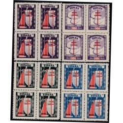 España Spain 970/3 Bl.4 1943 Pro Tuberculosos MNH España Spain 970/3 Bl.4 1943 Pro Tuberculosos MNH