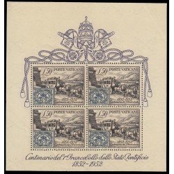 Vaticano HB 1 1952 Cent. del sello de los Estados de la Iglesia Carruaje caballo escudo vaticano MNH