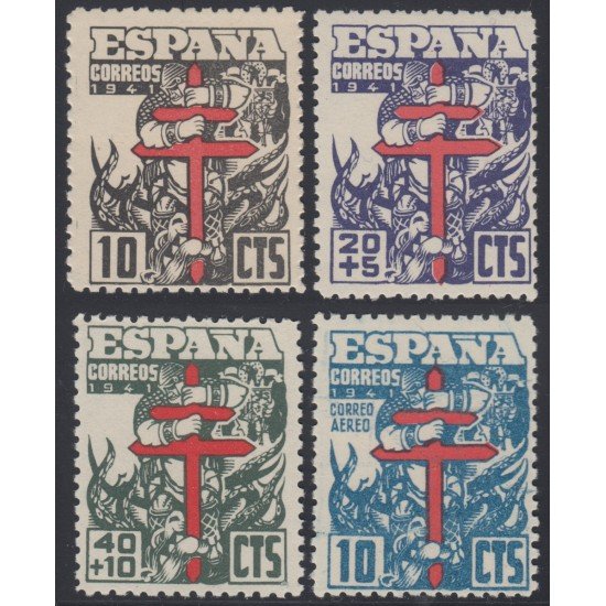 España Spain 948/51 1941 Pro Tuberculosos Cruz de Lorena MNH España Spain 948/51 1941 Pro Tuberculosos Cruz de Lorena MNH