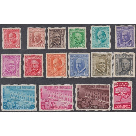España Spain 695/710 695/10 1936 Aniversario de la Prensa MH España Spain 695/710 695/10 1936 Aniversario de la Prensa MH