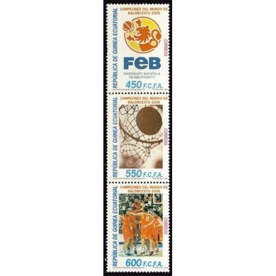 Guinea Ecuatorial 378/80 2006 Campeones del Mundo de Baloncesto MNH Guinea Ecuatorial 378/80 2006 Campeones del Mundo de Baloncesto MNH