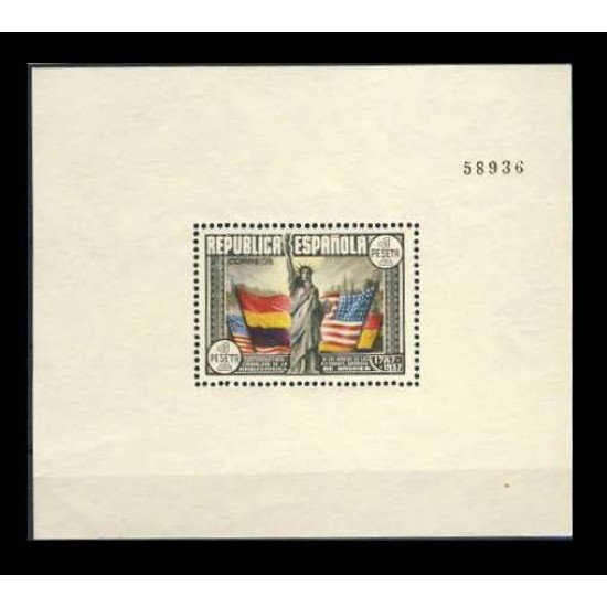 España Spain 764 1938 Hojita Constitución EEUU  MNH