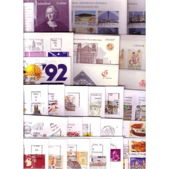 ESPAÑA SPAIN SPD AÑO 1992 COMPLETO SOBRE PRIMER DIA ESPAÑA SPAIN SPD AÑO 1992 COMPLETO SOBRE PRIMER DIA