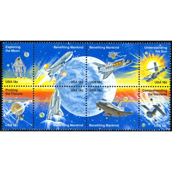 AST/S Estados Unidos  USA  Nº 1331/38  1981 Conquista espacial Nave, satélite ... MNH