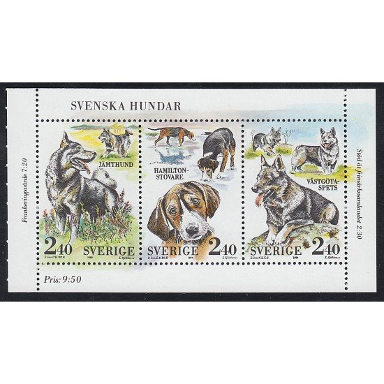 Suecia Sweden 1551/53 1989 Fauna Razas de perros MNH