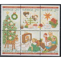 Suecia Sweden 1554/59 1989 Navidad Tarde de fiesta en familia MNH Suecia Sweden 1554/59 1989 Navidad Tarde de fiesta en familia MNH