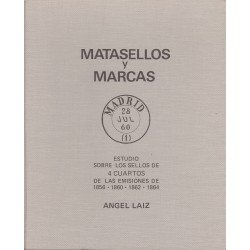 ESPAÑA ESTUDIO MATASELLOS Y MARCAS del sello de 4 CUARTOS A. Laiz