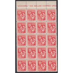 Andorra Española 58 Bl. 20 ( 45/58 ) 1948-53 FLORA FAUNA Ardilla Squirrel MNH Andorra Española 58 Bl. 20 ( 45/58 ) 1948-53 FLORA FAUNA Ardilla Squirrel MNH