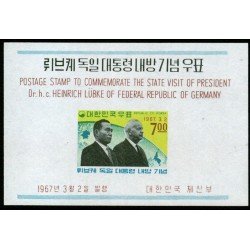 Corea del Sur South Korea HB 127 1967 Visita del Presidente Lübke MNH