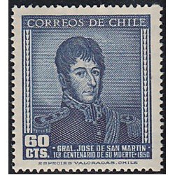 Chile 229 1949 Centenario de la Muerte del General San Martín MNH