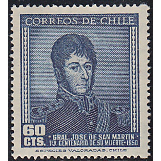 Chile 229 1949 Centenario de la Muerte del General San Martín MNH Chile 229 1949 Centenario de la Muerte del General San Martín MNH