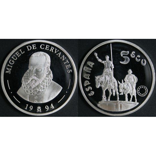 España Spain Monedas 1994 Cervantes Colección completa plata España Spain Monedas 1994 Cervantes Colección completa plata