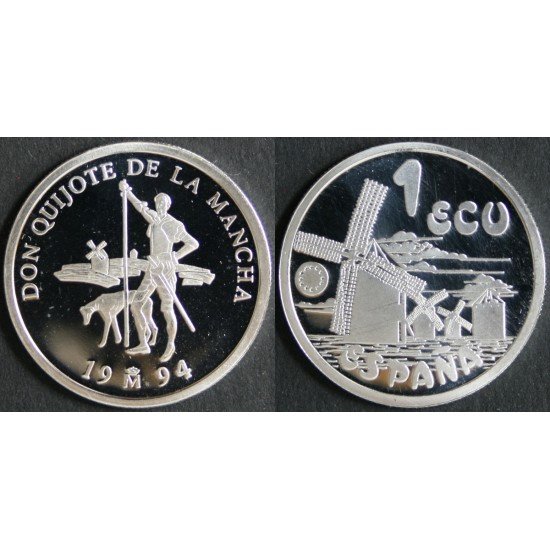 España Spain Monedas 1994 Cervantes Colección completa plata España Spain Monedas 1994 Cervantes Colección completa plata