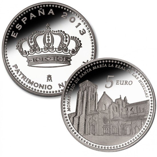 España Spain 2013 5 euros M.Santa María Real de las Huelgas Plata Ag España Spain 2013 5 euros M.Santa María Real de las Huelgas Plata Ag
