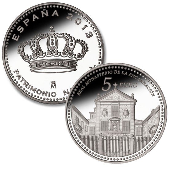 España Spain 2013 5 euros Real Monasterio de la Encarnación Plata Ag España Spain 2013 5 euros Real Monasterio de la Encarnación Plata Ag