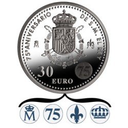 España Spain 2013 30 euros  75º Aniversario SM Rey J.Carlos I Plata Ag