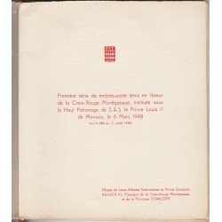 Monaco HB 3A/3B 1949 Libro original de la PTT Cruz Roja Monegasca 