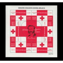 España Spain Minipliego 90 2013 Cruz Roja Red Cross Conjunta España Bélgica