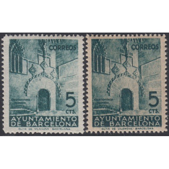 Barcelona 19/20 1938 Puerta Gótica del Ayuntamiento MNH 