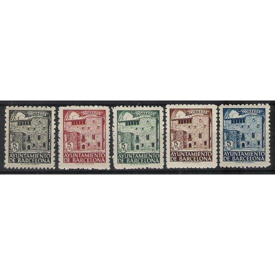 Barcelona 42/46 1943 Casa Padellas MNH Barcelona 42/46 1943 Casa Padellas MNH