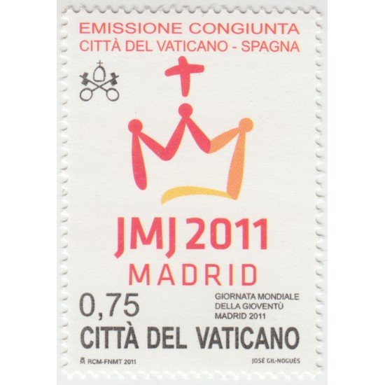 España Spain Emisión Conjunta 2011 Vaticano-España Jornadas Juventud MNH España Spain Emisión Conjunta 2011 Vaticano-España Jornadas Juventud MNH