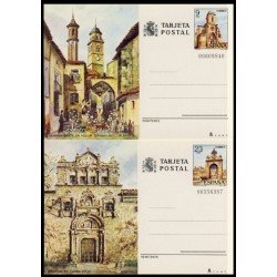 España Spain Entero Postal ( tarjeta ) 127/28 Turismo 1982 Albacete Toledo