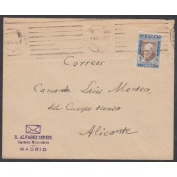 España Spain Franquicia Nº 10 1938 Alvarez Sereix Madrid a Alicante España Spain Franquicia Nº 10 1938 Alvarez Sereix Madrid a Alicante