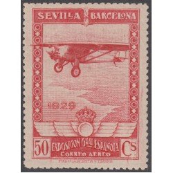 España Spain Variedad 451ccp (448/53) 1929 Expo Sevilla y Barcelona Avión MNH