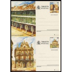 España Spain Entero Postal ( tarjeta ) 141/42 1986 Turismo Ciudad Real Navarra
