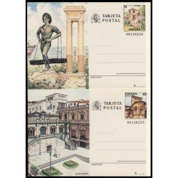 España Spain Entero Postal ( tarjeta ) 143/44 1987 Turismo Málaga Santander