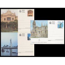 España Spain Entero Postal ( tarjeta ) 160/62 1996 Turismo Valladolid Lleida Huelva