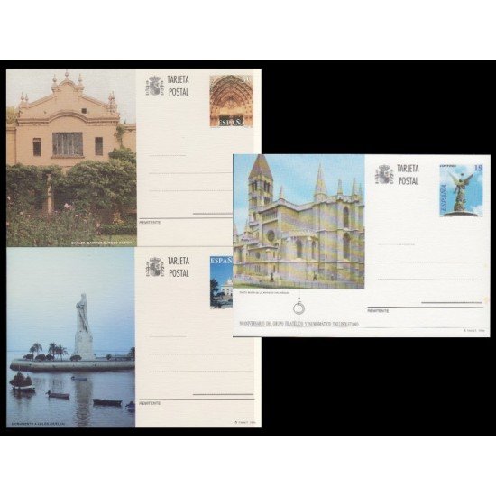 España Spain Entero Postal ( tarjeta ) 160/62 1996 Turismo Valladolid Lleida Huelva