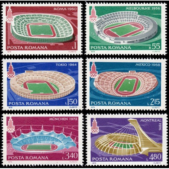 Rumanía  Romania 3210/15 1979 Estadios Olímpicos Olympic stadiums Sports