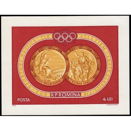Rumanía HB 51 1961 Medalllas Olímpicas Olympic medals JJOO Sport Deportes NH Rumanía HB 51 1961 Medalllas Olímpicas Olympic medals JJOO Sport Deportes NH