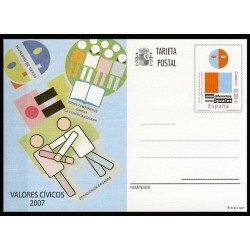 España Spain Entero Postal ( tarjeta ) 176 2007 Valores Cívicos