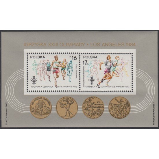 Polonia Poland HB 102 1981 JJOO Los angeles Atletas de 1934 Sports MNH Polonia Poland HB 102 1981 JJOO Los angeles Atletas de 1934 Sports MNH