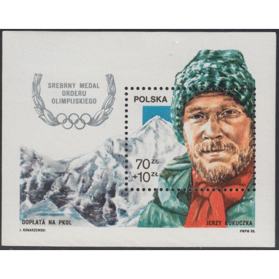 Polonia Poland HB 116 1988 Jerzy Kukuczka Alpinista Deportes Sports MNH Polonia Poland HB 116 1988 Jerzy Kukuczka Alpinista Deportes Sports MNH