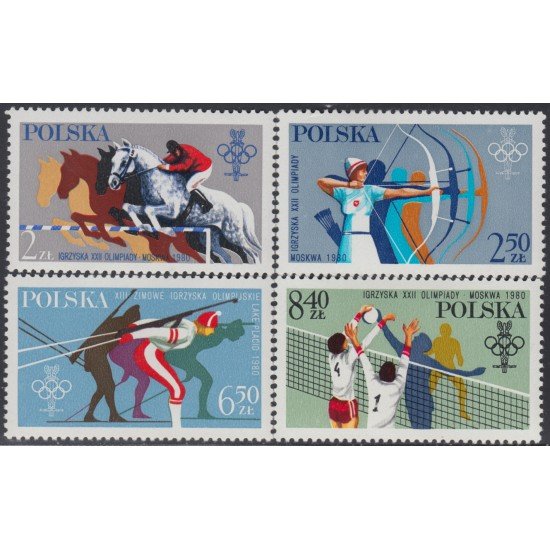 Polonia Poland 2491/94 1980 JJOO Moscú Olympic games - Sports  Horse, tiro ... 