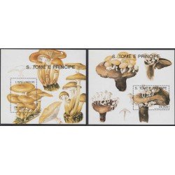 Santo Tomás y Príncipe HB 107/08 1991 Flora Chanpiñón Mushroom MNH 