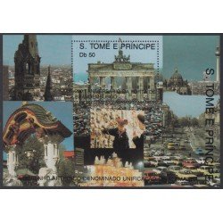 Santo Tomás y Príncipe HB 83 1990 Reunificación Alemania Puerta de Brandemburgo Santo Tomás y Príncipe HB 83 1990 Reunificación Alemania Puerta de Brandemburgo