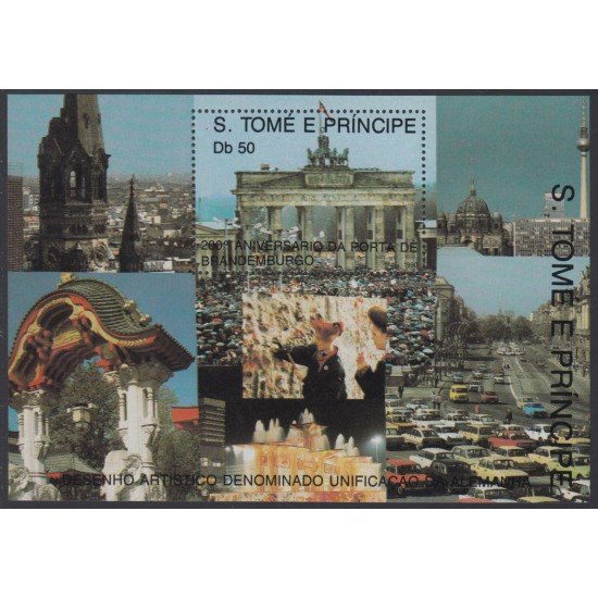 Santo Tomás y Príncipe HB 83 1990 Reunificación Alemania Puerta de Brandemburgo 