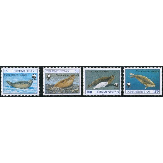 Turkmenistan  40/43  Protección de animales en extinción Fauna Foca Seal WWF MNH  