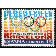 España Spain Emisión conjunta 1992 España-Francia Paises Olímpicos MNH España Spain Emisión conjunta 1992 España-Francia Paises Olímpicos MNH