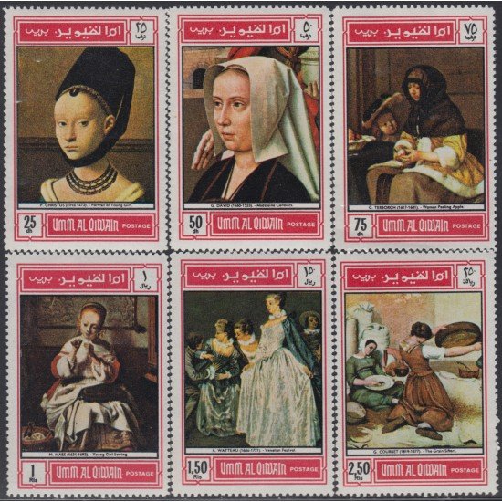 Umm Al Qiwain 76a/76f 1968 Cuadros célebres Paintings MNH Umm Al Qiwain 76a/76f 1968 Cuadros célebres Paintings MNH