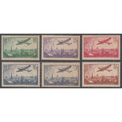 France Francia  A-  8/13 1936 Avion Survolant París MNH