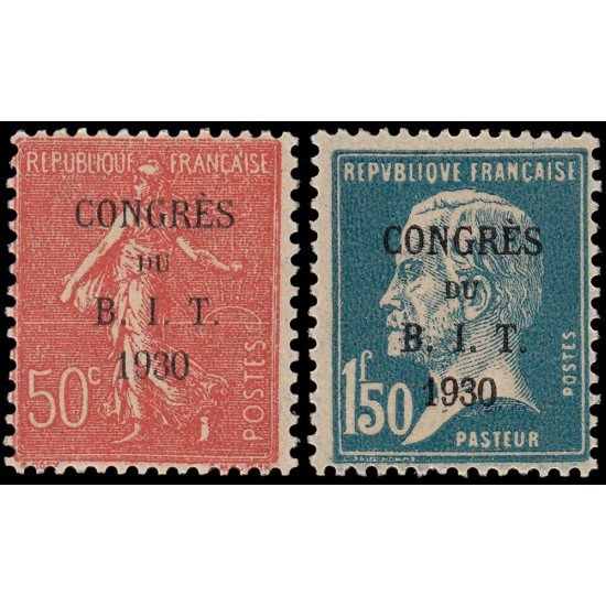 France Francia 264/65 1930 Reunión de la Oficina Internacional de Trabajo MNH