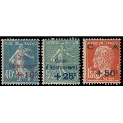 France Francia  246/48 1927 Caisse Amortissement MNH