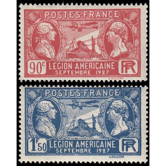 France Francia 244/45 1927 Legion Americaine MNH France Francia 244/45 1927 Legion Americaine MNH